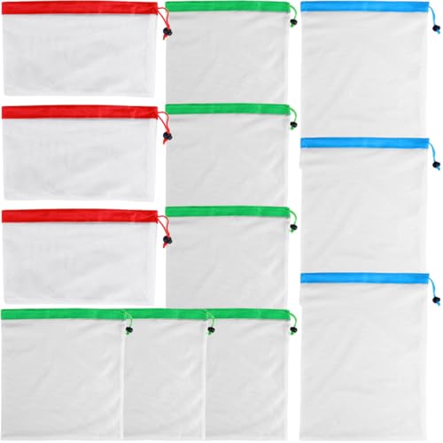 Alipis 12 Stück Teiliges Wiederverwendbare Waschbare Mesh aufbewahrungssäcke aus Polyester mit Zugband Vielseitig für Obst Gemüse in Drei Robust und Einfach zu Reinigen Alipis 12 Stück Teiliges Wiederverwendbare Waschbare Mesh aufbewahrungssäcke aus Polyester mit Zugband Vielseitig für Obst Gemüse in Drei Robust und Einfach zu Reinigen von Alipis