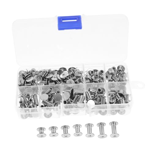 Alipis 120 Sätze Teiliges Schraubnieten Silber mit Rundkopf Stabile Metall Buchschrauben für DIY Lederhandwerk und Bindung Zeitsparend Dekorativ ohne Zusatzwerkzeug Geeignet von Alipis