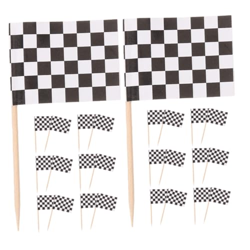 Alipis 120 Stück Teiliges Mini Zahnstocher mit Beidseitigem Kariertem Rennflaggen muster aus Papier und Holz Dekorative Party Cupcake topper für Geburtstag Hochzeit Buffet und Alipis 120 Stück Teiliges Mini Zahnstocher mit Beidseitigem Kariertem Rennflaggen muster aus Papier und Holz Dekorative Party Cupcake topper für Geburtstag Hochzeit Buffet und von Alipis