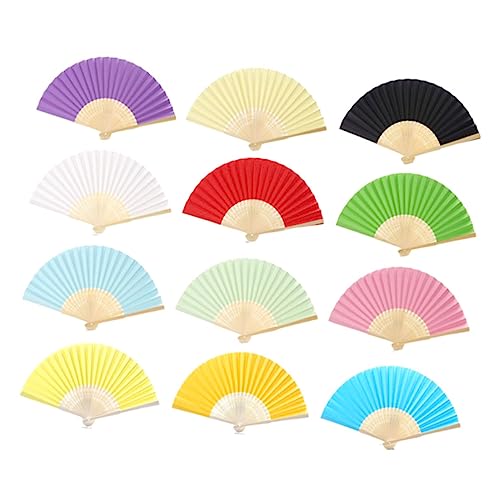 Alipis 12Stücke Faltbare Papierfächer Weiß DIY Malerei Fächer für Bastelprojekte Blanko Design für Partys und Chinesische Faltventilatoren von Alipis