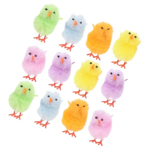Alipis 12Stücke Mini Plüschküken Für Ostern Flauschige Hühner Für Osterfeiern Süße Tier Spielzeuge Zum Verschenken Und Dekorieren von Alipis