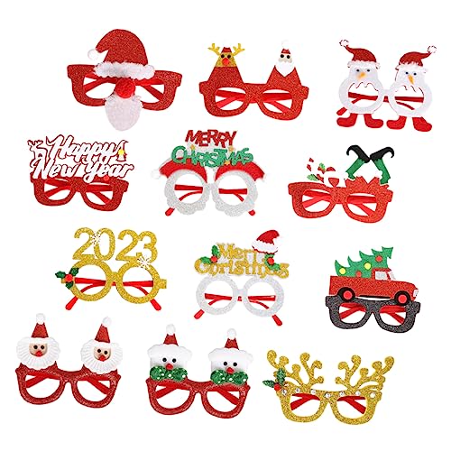 Alipis 12Stücke Teiliges Weihnachtsbrillen Für Partys Festliche Brillen Mit Weihnachtsmotiven Für Foto Requisiten Für Weihnachtsfeiern Und Feiern von Alipis