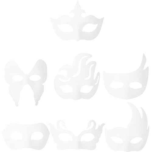 Alipis 14 Stück Diy-Masken Aus Pappmaché Bemalbare Masken Halbgesichtsmasken Aus Papier Für Halloween Ostern Make-Up-Partys Motto-Cosplay-Party von Alipis