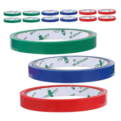 Alipis 15 Rollen Beutelverschlussband Farben Rot Blau Grün Klebeband für Edelstahl Beutelverschließmaschine Stark Haftendes Verpackungsband für Obst Gemüsebeutel Pack von Alipis