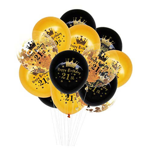 Alipis 15St Geburtstag Luftballons 21 Latexballon Ballon mit 21 Zahlen Zahlenballons Dekor zahlen luftballon Luftballons für Geburtstagsfeiern Konfetti Geburtstagsballons Emulsion von Alipis