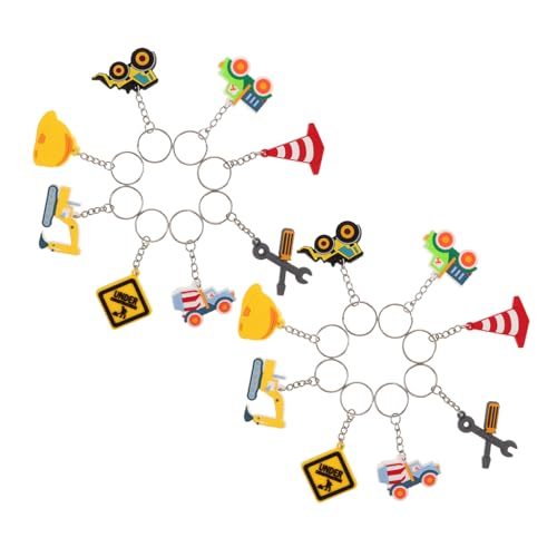 Alipis 16 Stück Teiliges Construction Party Schlüsselanhänger mit Traktor Bagger und Planierraupe Bunte Pvc-baustellen Spielzeuganhänger für Rucksack Geburtstagsdeko Vielseitige Geschenke von Alipis
