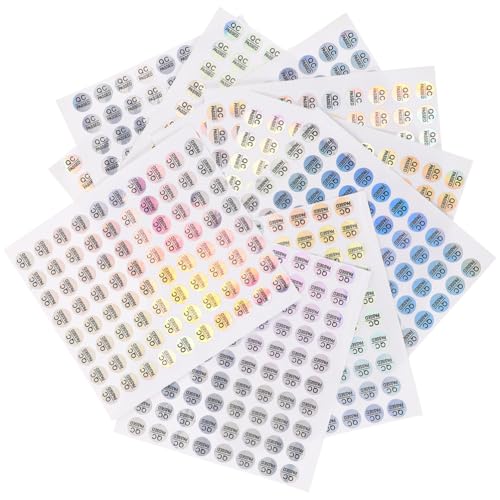 Alipis 1600 Stück Selbstklebende Etiketten Mit Bestandener Qualitätskontrolle Pvc-Aufkleber Für Lager Geprüfte Aufkleber Für Heimwerker (Durchmesser 10 Mm) von Alipis