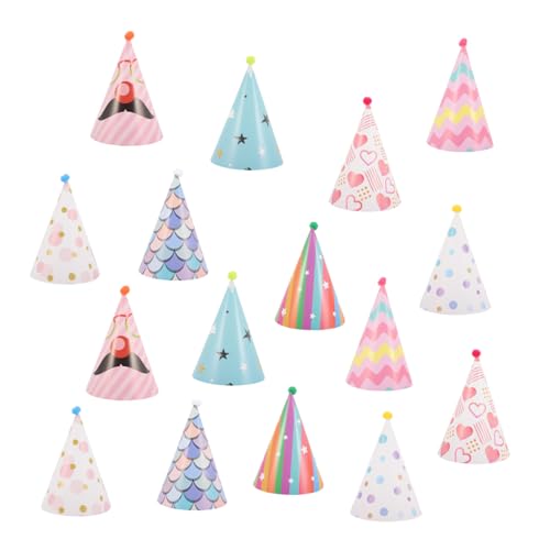 Alipis 16St Geburtstagshut bunter hut partyhüte kinder Kopfbedeckung aus Papier zum Geburtstag Kinder-Tiara Geburtstagsmützen für Kinder Partyhüte für Erwachsene Erwachsener Dekorationen von Alipis