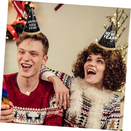 Alipis 18 Stück Teiliges Neujahrs-papierhüte Schwarz-gold Partyhüte Leicht und Bequem Für Silvester Geburtstag Festliche Deko und Fotorequisiten von Alipis