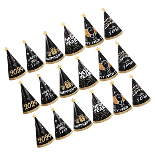 Alipis 18 Stück Teiliges Neujahrs-partyset Papierhüte Schwarz-gold Partyhüte Leicht und Bequem für Silvester Geburtstagsfeier Foto Requisiten aus Robustem Papier von Alipis
