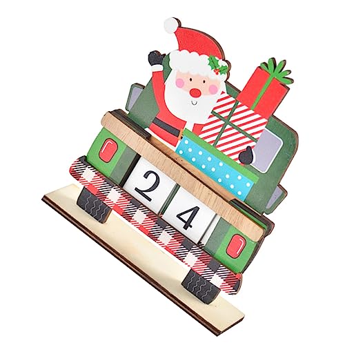 Alipis 1Satz Weihnachts Holz Adventskalender Mit Fahrzeug Dekoration Countdown Kalender Für Festliche Tischdekoration Und Weihnachtsgeschenke Accessoire von Alipis