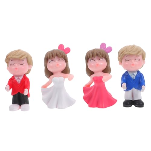 Alipis 2 Paare Hochzeitstorte Figuren Kreative Tortendeko für Hochzeiten Verlobungen Romantische als Tortenspitze Tischdekoration für Liebende von Alipis