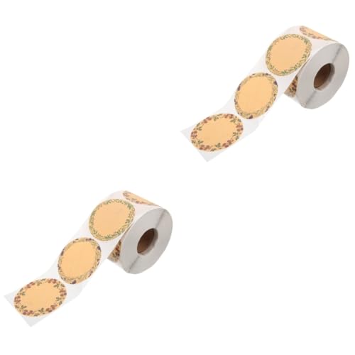 Alipis 2 Rollen Geschenkname Tag Aufkleber-Etiketten klebrig Verpackung Abnehmbare Aufkleber Taschen dekoration dekorative Etiketten selbstklebende Etiketten Kranz Aufkleber Kraftpapier von Alipis