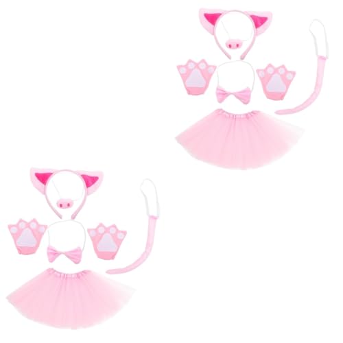 Alipis 2 Sätze Cartoon Schwein Kostüm Set mit Stirnband Fliege und Tutu Niedliche Cosplay Requisiten für Halloween und Kostümpartys Alipis 2 Sätze Cartoon Schwein Kostüm Set mit Stirnband Fliege und Tutu Niedliche Cosplay Requisiten für Halloween und Kostümpartys von Alipis