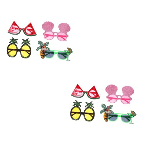 Alipis 2 Sätze Hawaiian Party Sonnenbrille Lustige Dekorative Brillen Für Events Beachpartys Geburtstagsfeiern Mit Einzigartigem Design Ananas Kokosnuss Wassermelone Und 4 Stück * 2 von Alipis