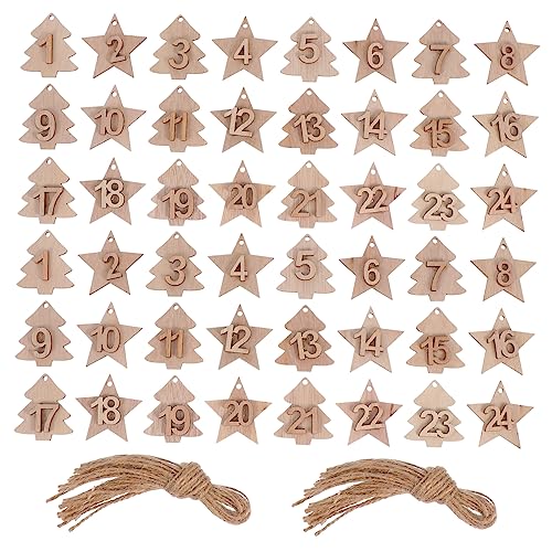 Alipis 2 Sätze Holz Adventskalender Anhänger Dekorative Weihnachtskalender Tags für DIY Weihnachtsbaum Geschenkverpackung und Festtagsdekoration Alipis 2 Sätze Holz Adventskalender Anhänger Dekorative Weihnachtskalender Tags für DIY Weihnachtsbaum Geschenkverpackung und Festtagsdekoration von Alipis