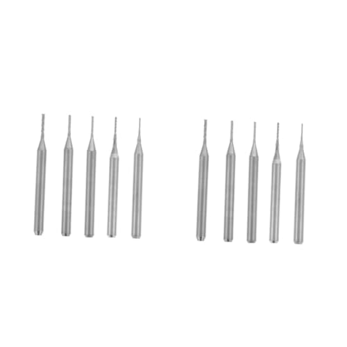 Alipis 2 Sätze Teiliges Hartmetall Schaftfräser Cnc Fräser Mit Verschiedenen Durchmessern Für Präzise Gravuren Fräsarbeiten Für Holz Metallbearbeitung 5 Stück * 2 von Alipis