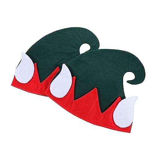 Alipis 2 Stk Elf Weihnachtsmütze Bausätze Weihnachtselfen-Filzhüte weihnachtliche Kopfbedeckung Käsehut weihnachtsdeko weihnachtsmütze für dekorative Kopfbedeckung Hut- Stoff von Alipis