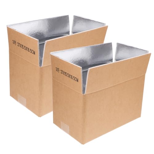 Alipis 2 Stück Box Isolierte Transportbox Isolierboxen Für Kaltversand Trockeneis Versandboxen Isolierte Versandboxen Kleine Versandboxen Isolierte Versandbehälter Aluminiumfolie von Alipis