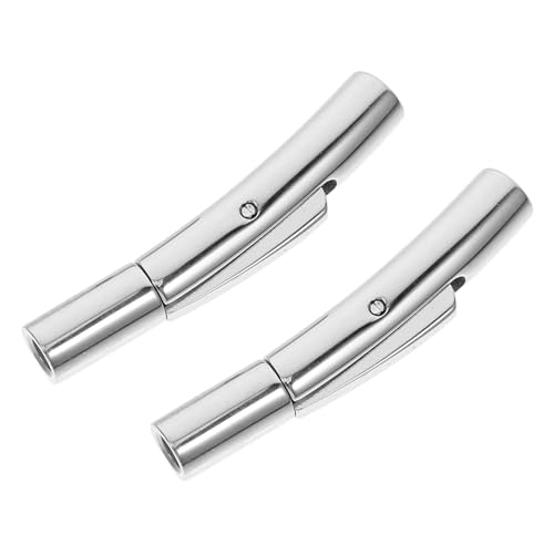 Alipis 2 Stück Drahtseilschnalle Klemme Schmuckverschluss Halskettenverschluss Armbandverschlüsse Und Verschlüsse Stapelverschluss Für Halsketten Halskettenklemme Rostfreier Stahl Silber von Alipis