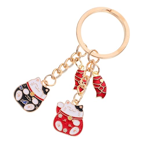 Alipis 2 Stück Glückskatzen-schlüsselanhänger, Japanische Winkkatzen-schlüsselanhänger, Niedlicher Cartoon-taschenanhänger, Feng Shui Glückskatze, Autoschlüssel-anhänger, Glücksbringer von Alipis