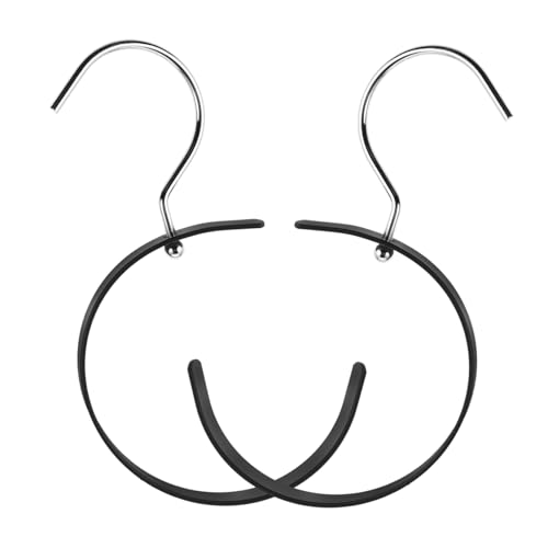 Alipis 2 Stück Gürtelhalter Lederband Handtasche kreativer Haken Gürtel Organizer für Männer Schal-Rack Krawatten-Organizer Hutregal Schalanzeige Rostfreier Stahl Black von Alipis