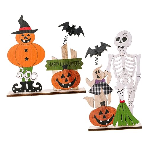 Alipis 2 Stück Holz Tischdeko Teilig Halloween Dekoration mit Skelett und Kürbis als Tischmittelpunkt für Halloween Feiern Fotorequisiten und Wohnraumgestaltung Alipis 2 Stück Holz Tischdeko Teilig Halloween Dekoration mit Skelett und Kürbis als Tischmittelpunkt für Halloween Feiern Fotorequisiten und Wohnraumgestaltung von Alipis