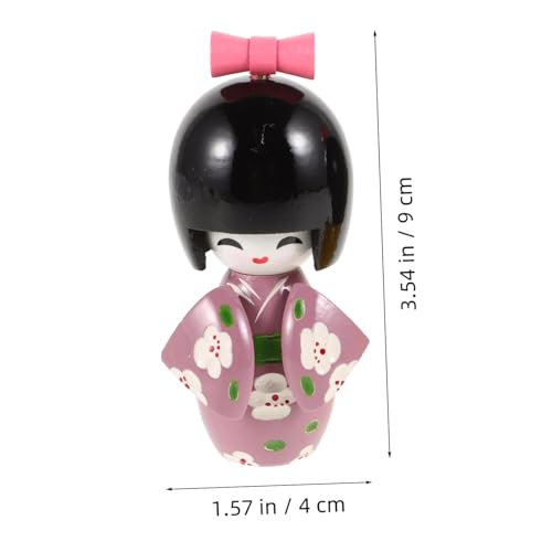 Alipis 2 Stück Japanische Kimono Puppen Kleine Holzfiguren Traditionelle Japanische Dekoration für Tisch und Regal Filigrane Handwerkskunst Authentischer Stil für Themenräume von Alipis