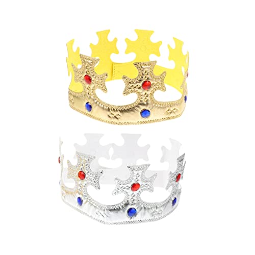 Alipis 2 Stück Kronenhut Hut Für Mädchen Kinderkronen Erwachsene Papierkronen Für Zum Verzieren Babykrone Tiaras Kronen-partyhüte Kinderhüte Kostüm Tuch von Alipis