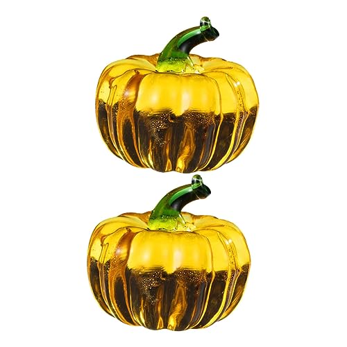 Alipis 2 Stück Kürbis Dekoration Kreatives Tischornament für Zuhause Realistische Kürbisform für Ernte und Halloween Feiern Fotografie Requisiten für Unvergessliche von Alipis