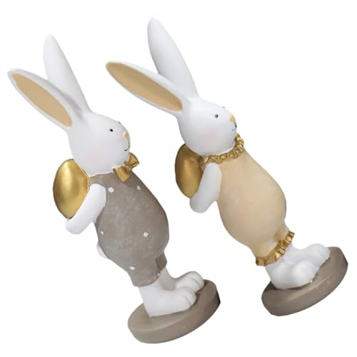 Alipis 2 Stück Osterhase hasenfiguren Animal Figures raumdeko badezimmerdekorationen Easter Decoration Osterdeko Osterfigur Hasen Dekorationen Kaninchen-Figur- Kaninchen- Harz von Alipis