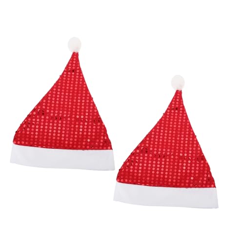 Alipis 2 Stück Pailletten-Weihnachtsmütze Partyhüte für Erwachsene dekorative Hüte Performance-Hüte Vlies rot von Alipis