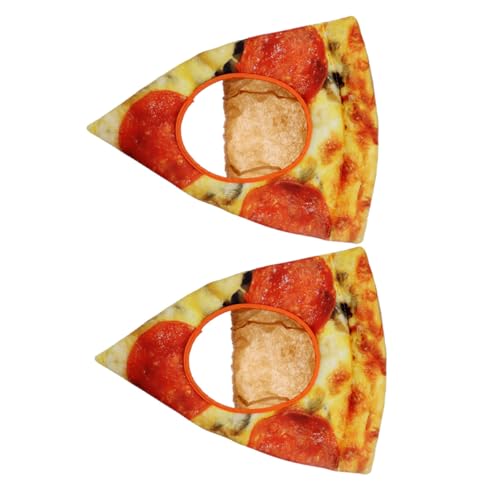 Alipis 2 Stück Pizza Kostüm Hut mit Realistischem Design Langlebiges Cosplay Zubehör für Karneval Festival Party und Halloween Auffälliges Fast Food Kopfteil von Alipis