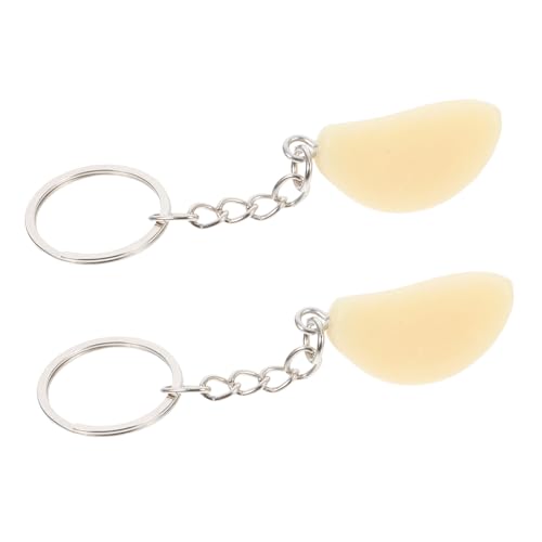 Alipis 2 Stück Realistischer Knoblauch Schlüsselanhänger Künstliche Knoblauchknollen Langlebig und Modisch Vielseitiges Food Deko Accessoire für Alltag Reisen und Partys von Alipis