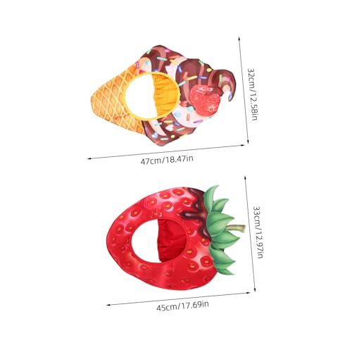 Alipis 2 Stück Teiliges Plüsch Erdbeer Eiscreme-hut Weiche Karnevalskostüme Lustige Food-mottoparty Kopfbedeckung Bequemes Leichtes Cosplay Zubehör für Halloween und Dress-up Events von Alipis