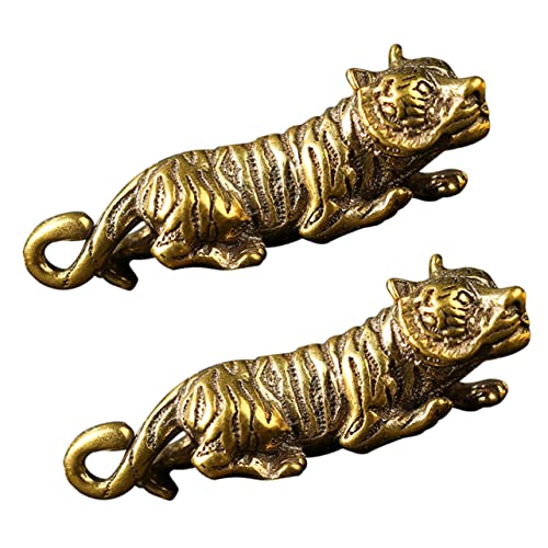 Alipis 2 Stück Teiliges Vintage Tiger Anhänger aus Robustem Chinesisches Tierkreiszeichen DIY Tiger Dekoration Lebhaft Gestalteter Schlüsselanhänger für Glück und Kraft von Alipis