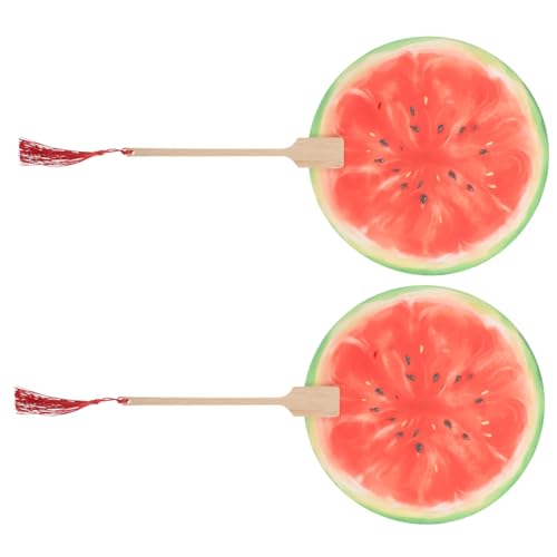 Alipis 2 Stück Wassermelonen-handfächer: Künstlerische Handbemalte Runde Papierfächer Für Reisehochzeiten Und Sommerveranstaltungen Alipis 2 Stück Wassermelonen-handfächer: Künstlerische Handbemalte Runde Papierfächer Für Reisehochzeiten Und Sommerveranstaltungen von Alipis