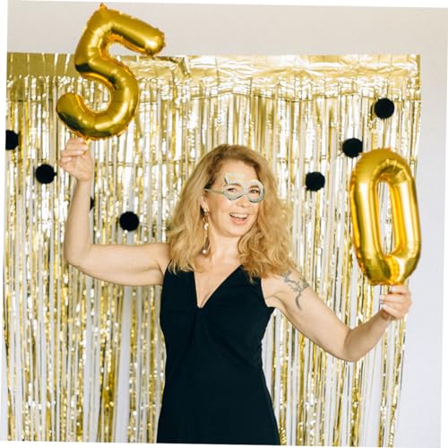 Alipis 2 Stück Zahlen Brille mit Strasssteinen Geburtstags Party Foto Accessoire Stabile Kunststoff Fassung Glänzend Gold Roségold für Fotos Feiern Strand und Tanz von Alipis