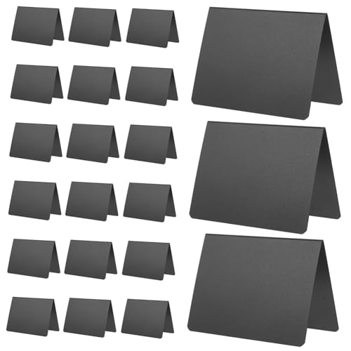 Alipis 20 Stück Kleines Tafel-Tischschild Rechteckige Kreidetafel kleine Löschtafel Mini-Tafelschilder für Lebensmittel Tischkarten für Essensbuffet Tafelschilder klein PVC Schwarz von Alipis