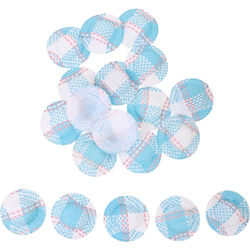 Alipis 20 Stück Mini-Puppenhüte Miniatur-Strohhüte Bunte Mini-Strohhüte Zum Stricken Papierstoff Puppenkappen Mini-Hüte Bastelbedarf Partydekorationen (Blau) von Alipis