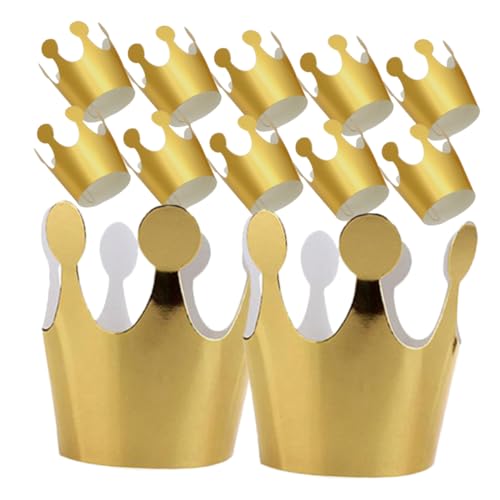 Alipis 20 Stück Pack Papierkronen für Kindergeburtstage Goldene Geburtstagskrone Partyhüte für Jungen und Festliche Dekoration für Kindergeburtstagsfeiern und Foto Requisiten von Alipis