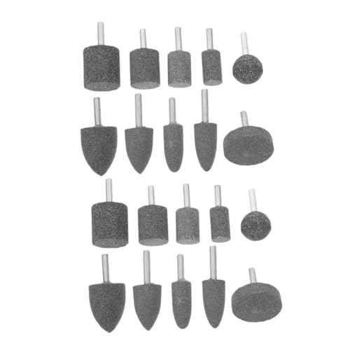 Alipis 20 Stück Schleifkopf Bohrer montierter Stein Bohrer-Polierbit montierter Polierbit Ersatz-Schleifbit montierter Schärfbit Poliersteinbit Braunes Edelkorund Grey von Alipis