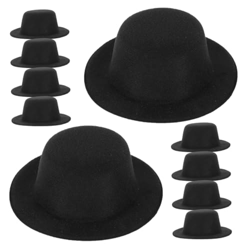 Alipis 20 Stück Teiliges Schwarzem Filz Vielseitige Mini Top Hats für Bastelarbeiten Schneemann Puppendekoration Wiederverwendbare Kleine Partyhüte für DIY und Festtagsaccessoires von Alipis