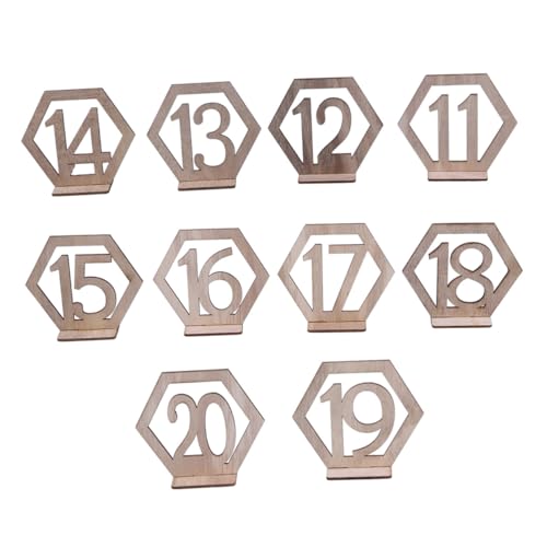 Alipis 20 Stück Teiliges Sechseckige Holzzahlen Tischnummern mit Halter Wiederverwendbare Tischdekoration für Hochzeit Geburtstag Party Modernes Design für Festliche Anlässe Alipis 20 Stück Teiliges Sechseckige Holzzahlen Tischnummern mit Halter Wiederverwendbare Tischdekoration für Hochzeit Geburtstag Party Modernes Design für Festliche Anlässe von Alipis