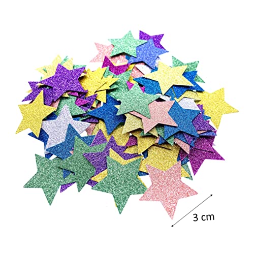 Alipis 200 Stück Bunte Konfetti Papierstreusel Glitzernde Sternform DIY Dekoration Wiederverwendbare Party Zubehör für Festliche Feiern Bastelbare Farbige Papierstreusel von Alipis