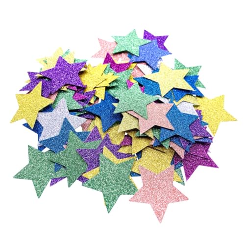 Alipis 200 Stück Bunte Sternförmige Glitzer Konfetti Papierstreu Dekoration für DIY Partys Weihnachtsfeiern Romantische Atmosphäre Wiederverwendbar Fein Gearbeitet Robust von Alipis