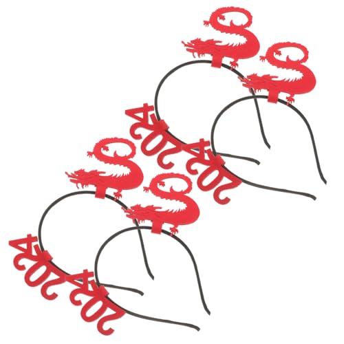 Alipis 2024 Chinesisches Neujahrs-Drachen-Stirnband: 4-Teiliges Haarband Für Das Jahr Des Drachen Frohes Neues Jahr Sternzeichen-Drachen-Haarband Für Frühlingsfest Mondjahr von Alipis