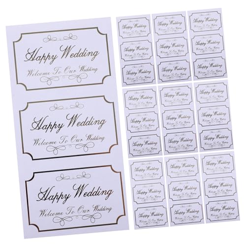 Alipis 20Blätter Hochzeitsaufkleber Geschenkverpackungsetiketten Für Hochzeiten Multifunktionale Dichtungsaufkleber Für Umschläge Goldene Prägung von Alipis