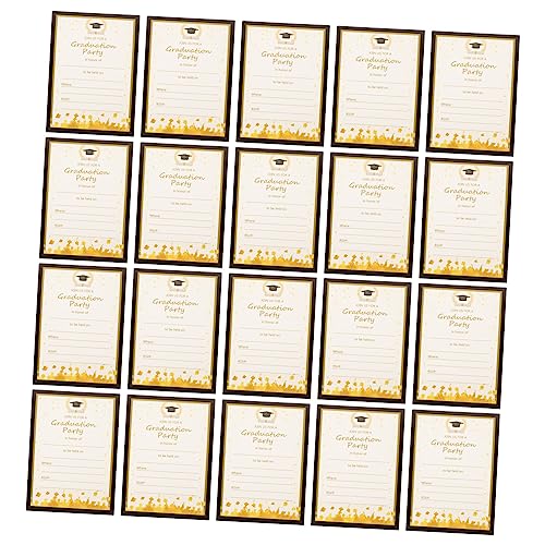 Alipis 20Stücke Abschluss Einladungskarten Exquisite Schulpartykarten Für Graduation Feiern Einladungen Zur Abschlussfeier Mit Umschlägen Gratulationskarten Für Abschluss von Alipis
