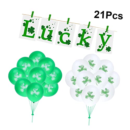 Alipis 21 Stück 12 Ballons Dekoration St. Patricks Day Heliumballon Kleeblatt-ballons St. Patricks Day Kulisse Kaminsimsdekorationen St Patricks Day Dekorationen Emulsion Irland von Alipis